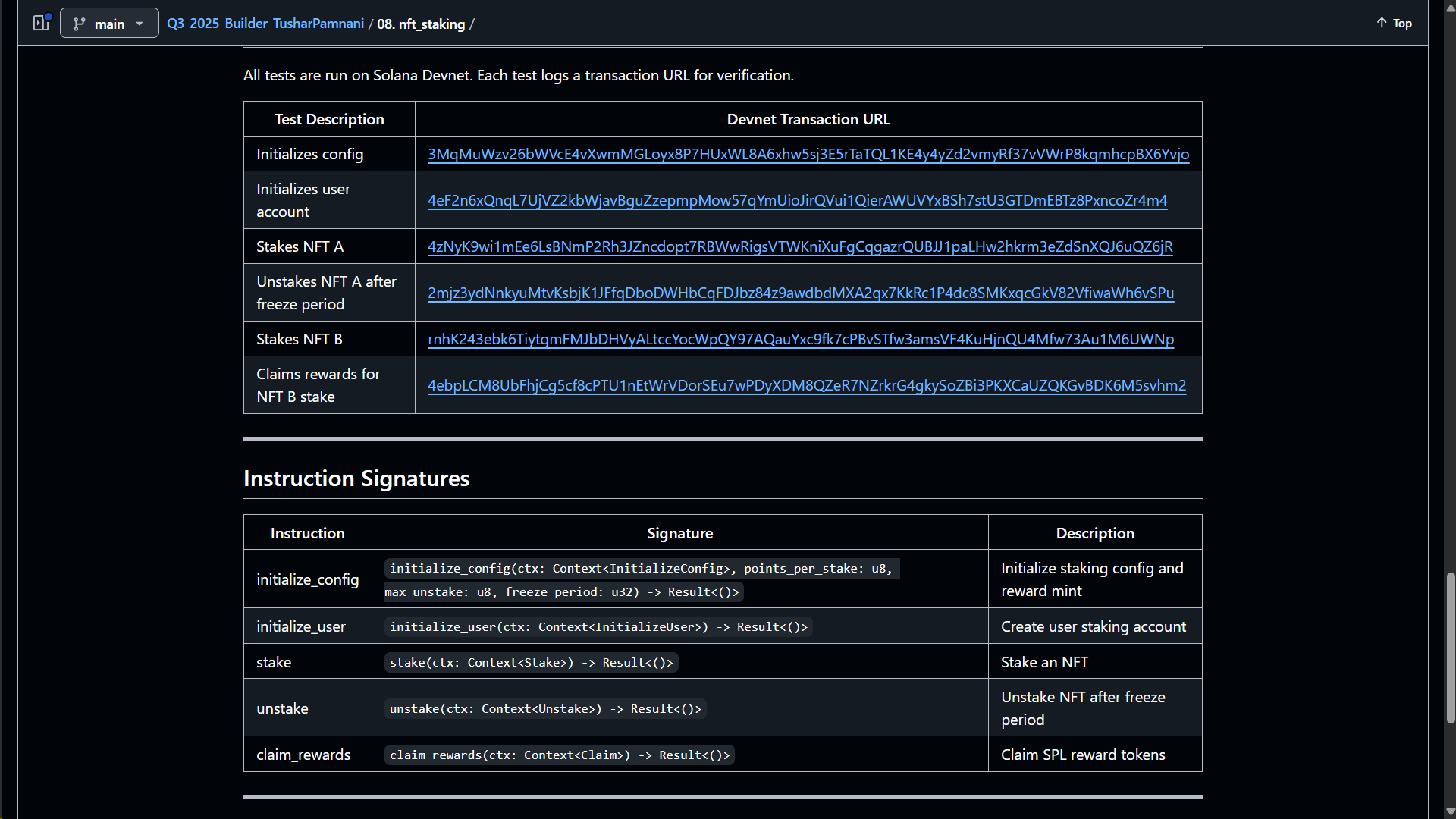 Week 3.1: NFT Staking screenshot